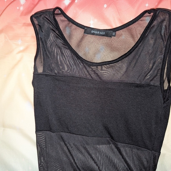 Black Sheer Panel Dress - Picture 3 of 3